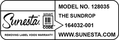 The warranty smart code on Sunesta Awnings are both a number & bar code to make it easier to file a warranty claim if needed.